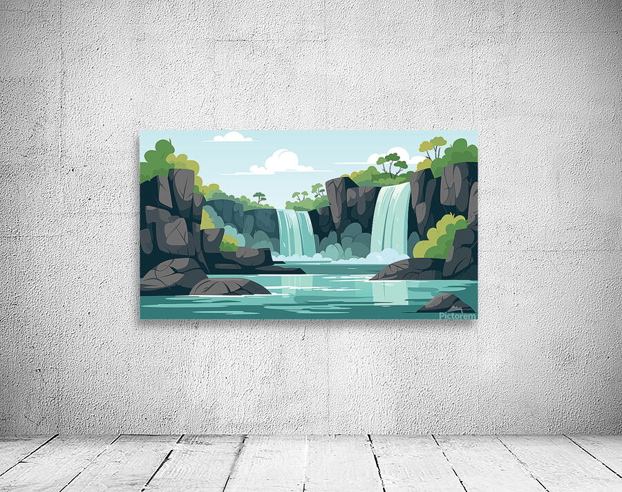 Cartoon Waterfall Wall Preview