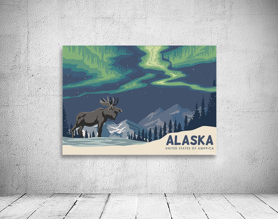 Alaska with Moose    Wall Preview