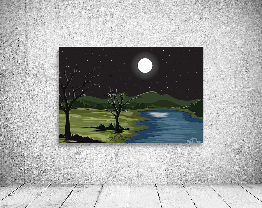 Night river landscape Wall Preview