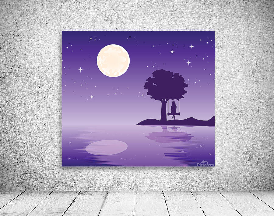 Night savannah landscape Wall Preview