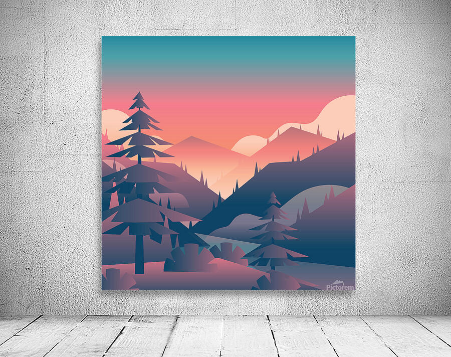 Mountain Sunset Wall Preview