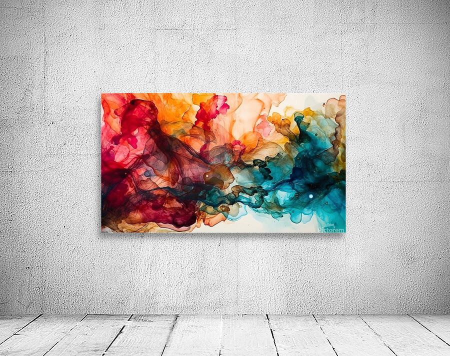 Multicolor ink on white background  Wall Preview