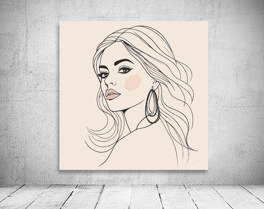 Line art portrait design   Wall Preview