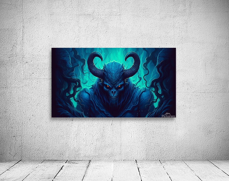 Scary blue demon Wall Preview