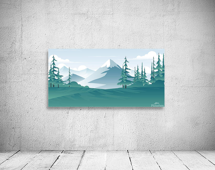 Mountain and forest scenery   Wall Preview