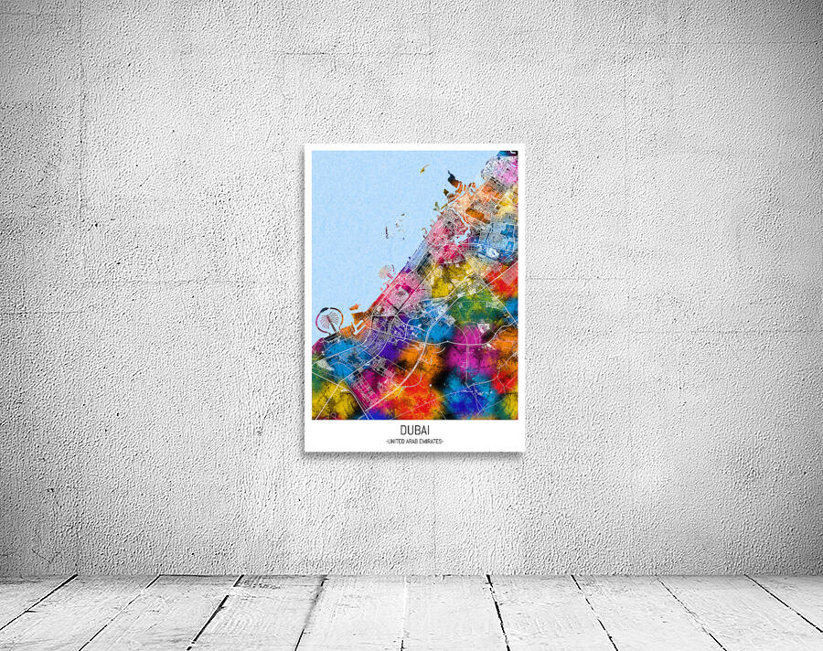 Dubai UAE City Map Wall Preview