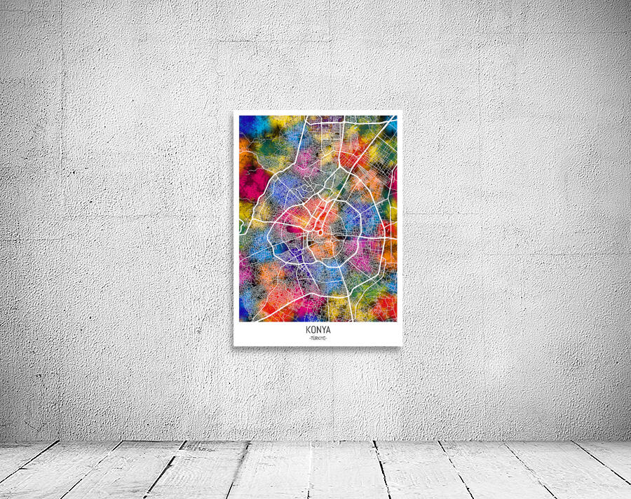 Konya Turkiye City Map Wall Preview