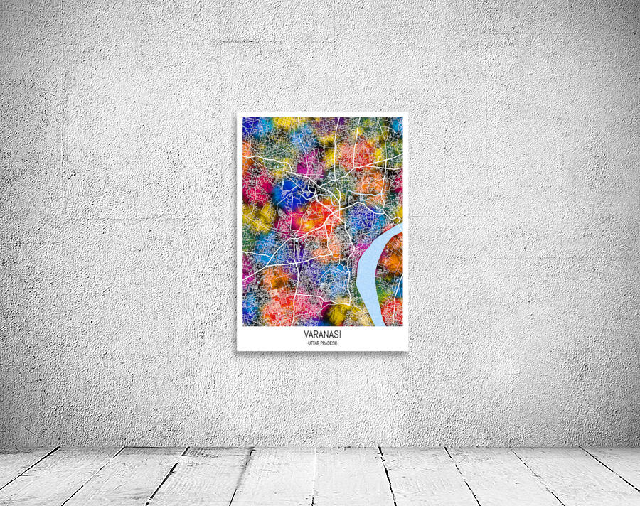 Varanasi Uttar Pradesh City Map Wall Preview