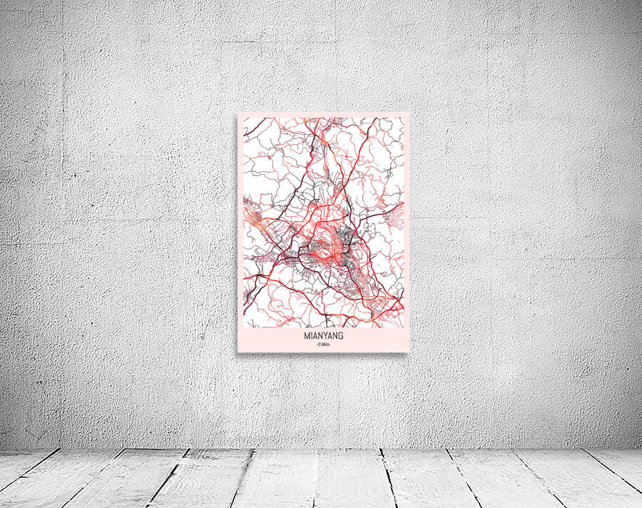 Mianyang China Map Wall Preview