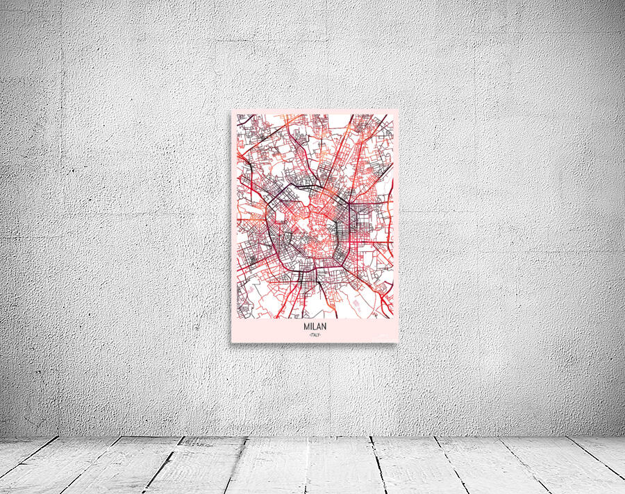 Milan Italy Map Wall Preview