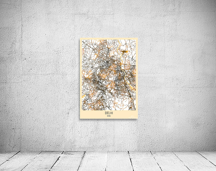 Delhi City Map Wall Preview