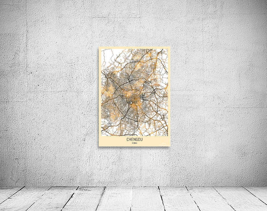 Chengdu City Map Wall Preview