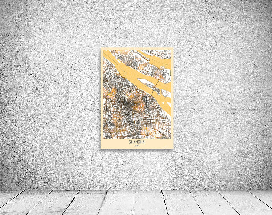 Shanghai City Map Wall Preview
