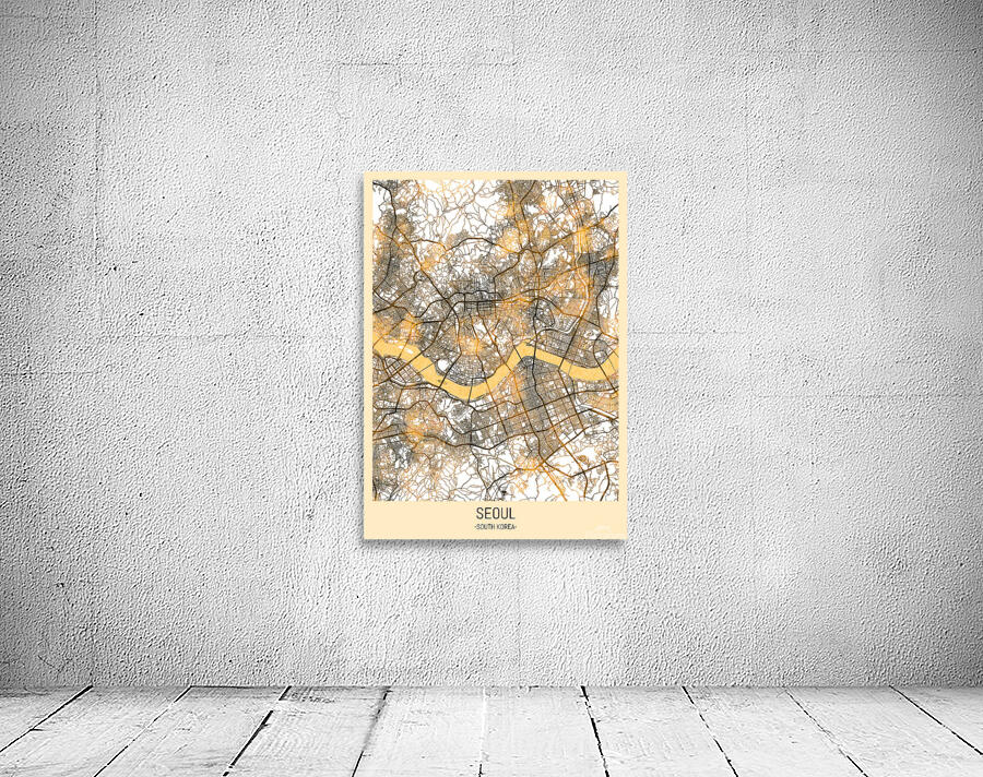 Seoul City Map Wall Preview