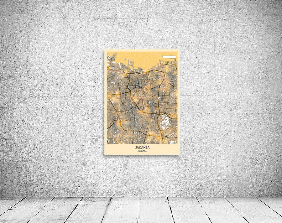 Jakarta City Map Wall Preview