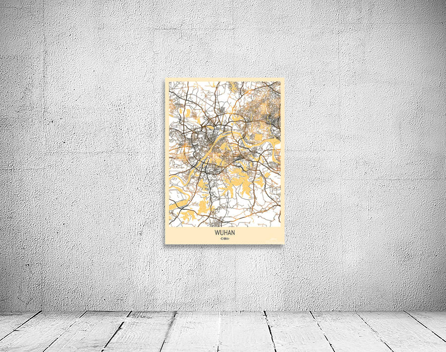 Wuhan City Map Wall Preview