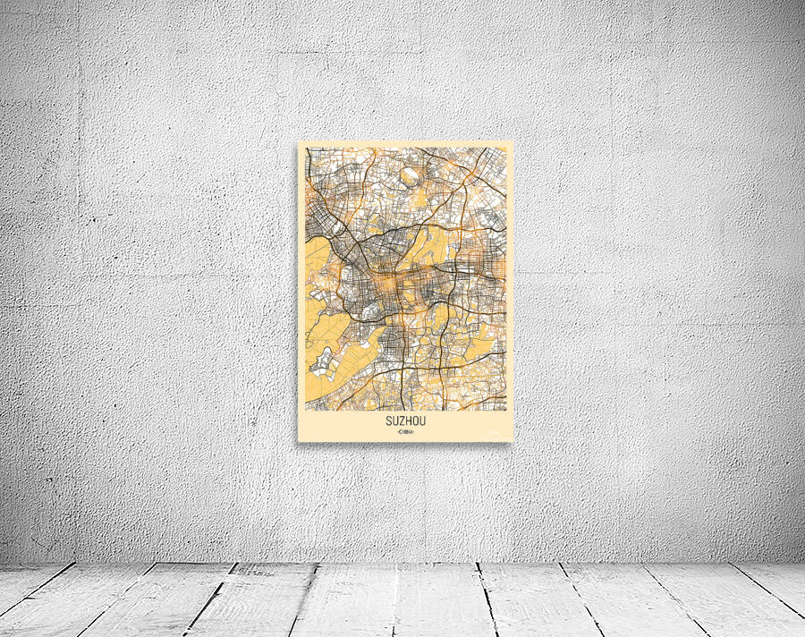 Suzhou City Map Wall Preview
