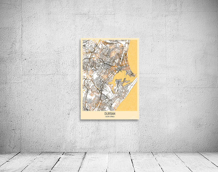 Durban City Map Wall Preview