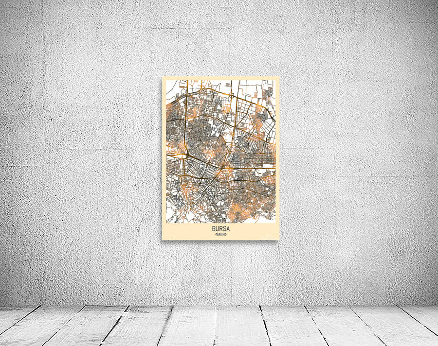 Bursa City Map Wall Preview