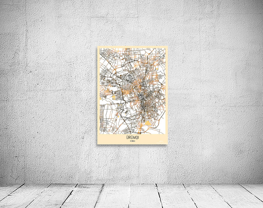 Urumqi City Map Wall Preview