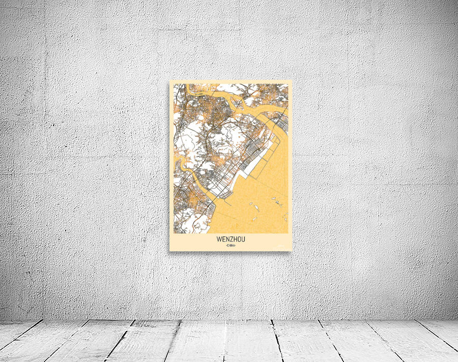 Wenzhou City Map Wall Preview