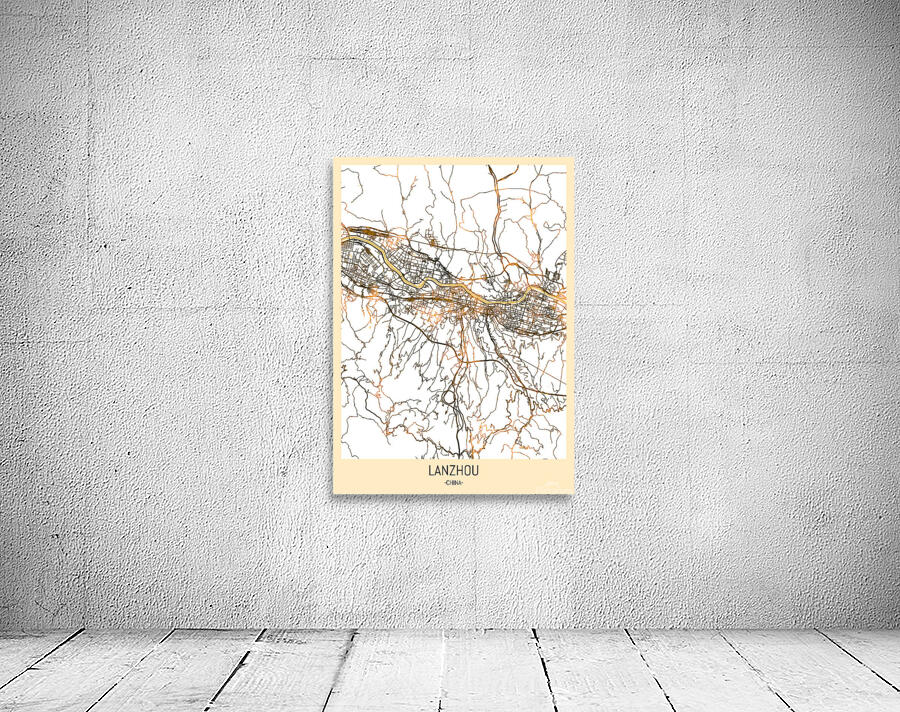 Lanzhou City Map Wall Preview