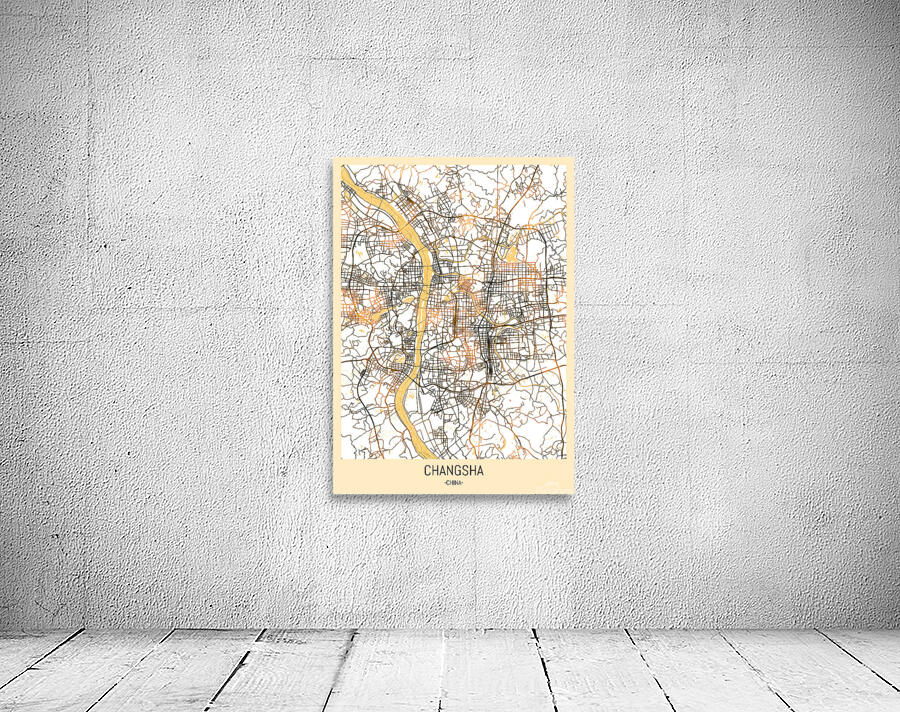 Changsha City Map Wall Preview