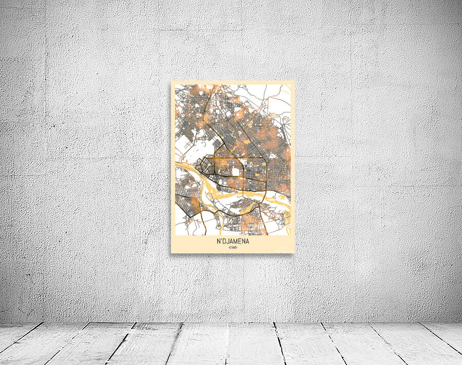 NDjamena Chad City Map Wall Preview