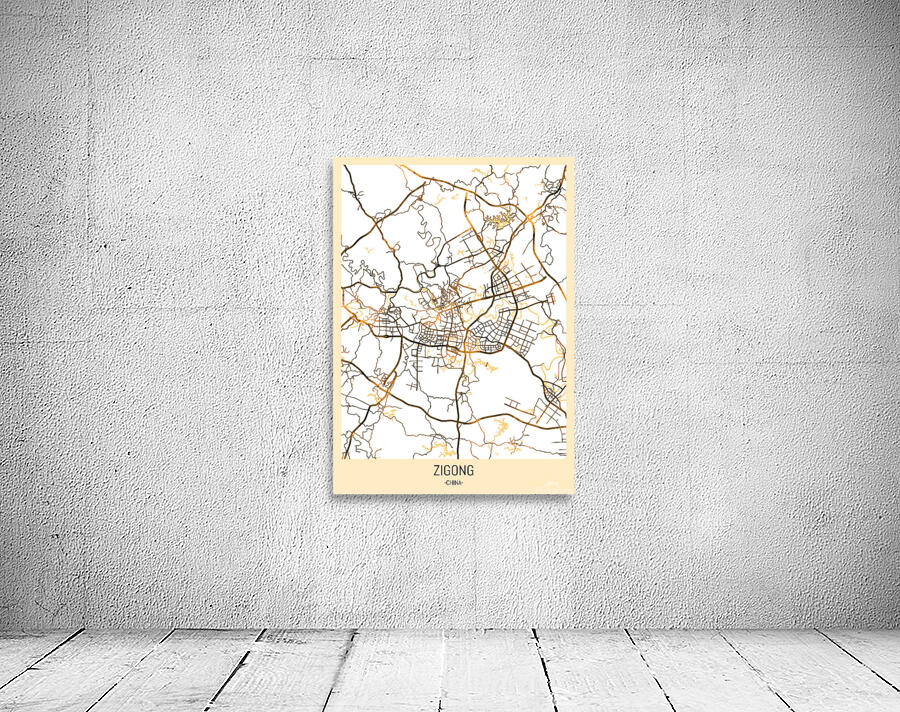Zigong China City Map Wall Preview