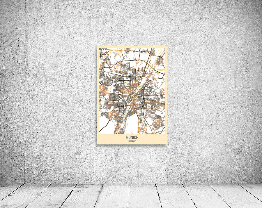 Munich Germany City Map Wall Preview