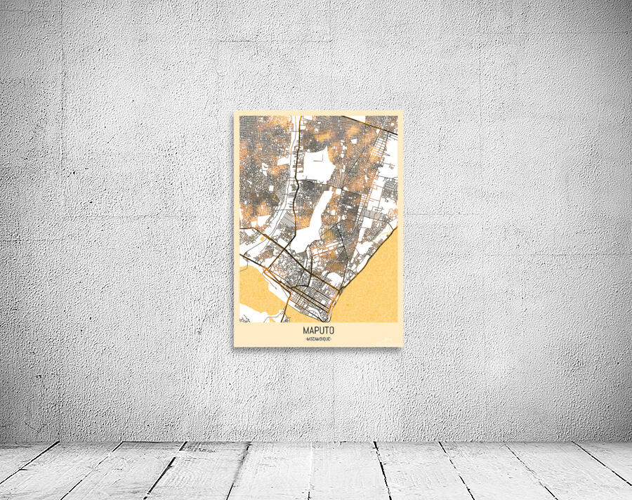 Maputo Mozambique City Map Wall Preview