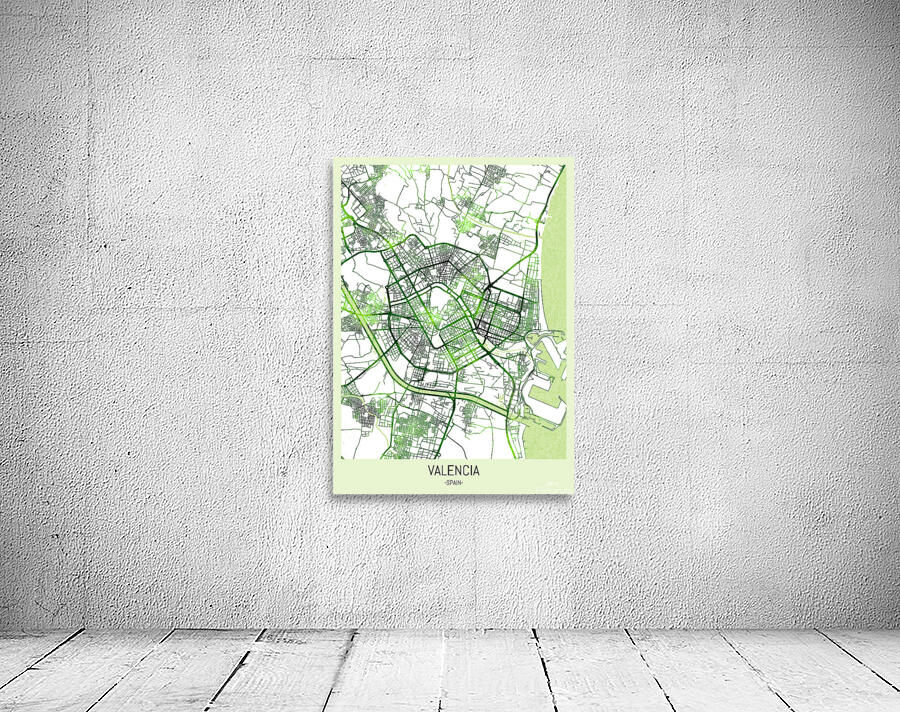 Valencia Spain Map Wall Preview