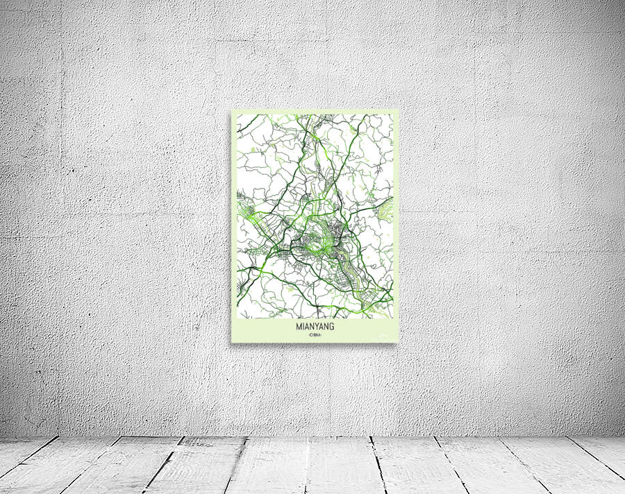 Mianyang China Map Wall Preview