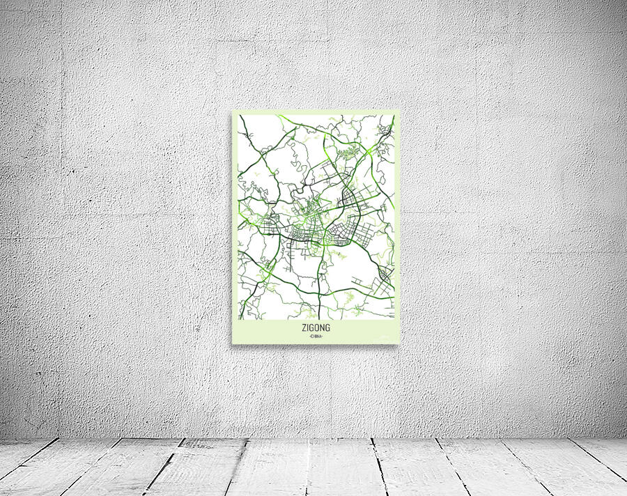 Zigong China City Map Wall Preview
