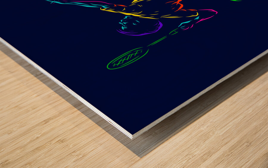 Badminton smash shot Wood print