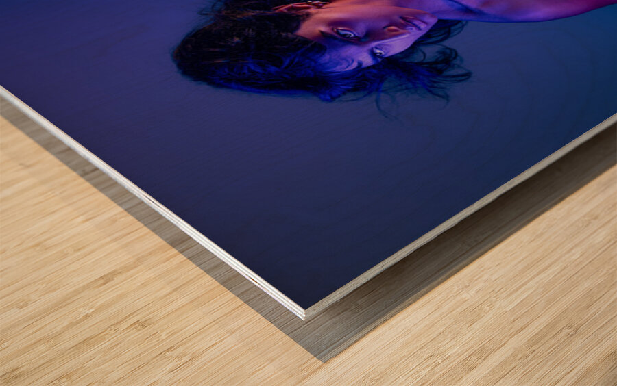 capturing man. Wood print