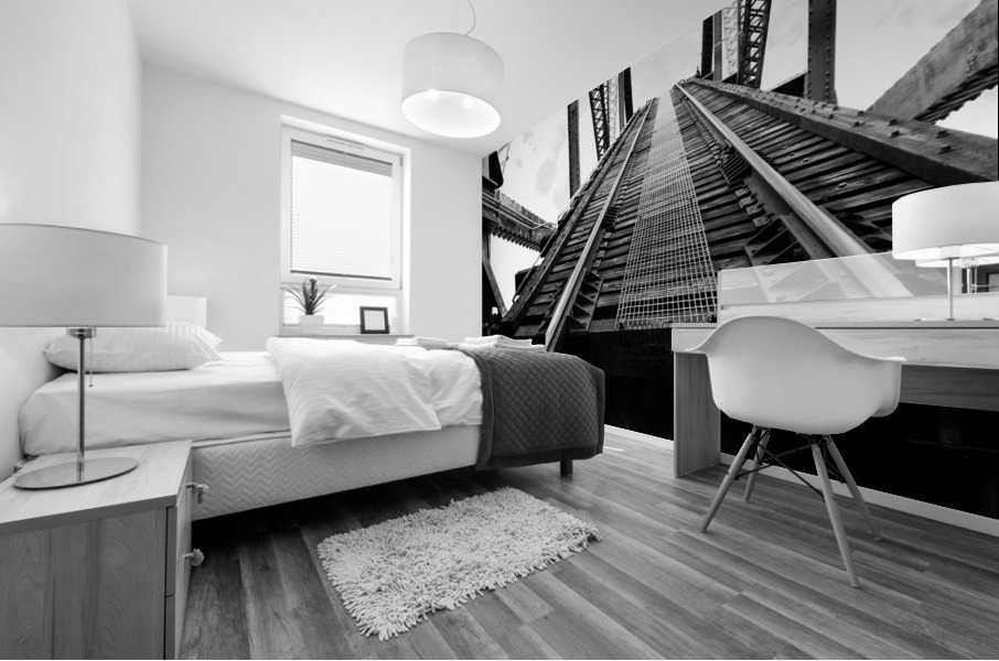 B&W Railroad Mural print