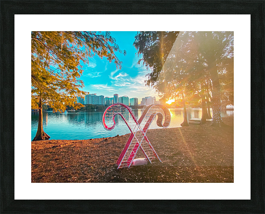Candy Cane Sunset Picture Frame print