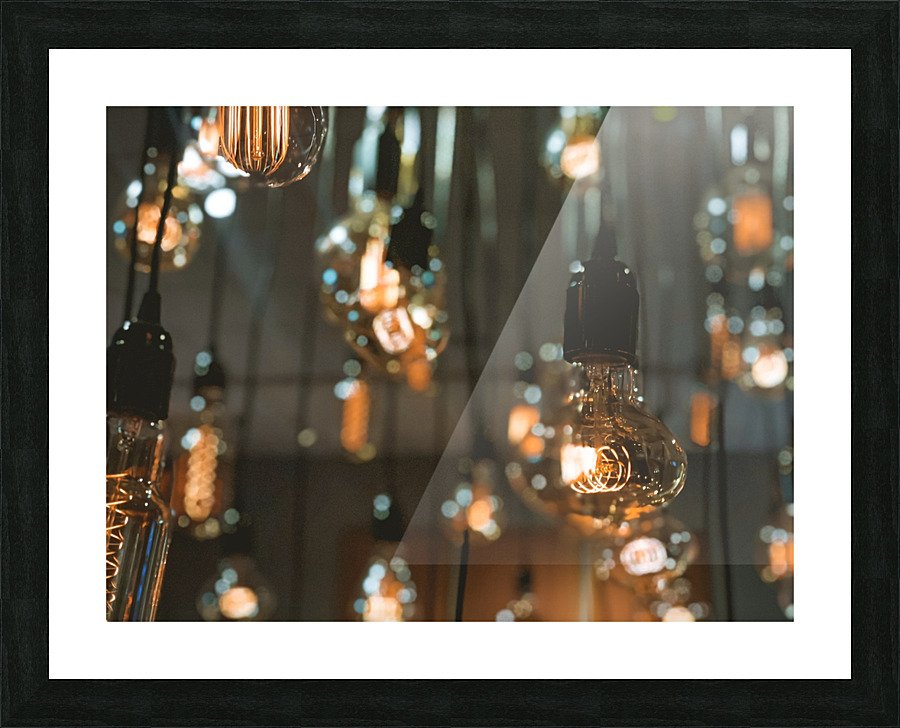 Hanging Edison Bulbs Picture Frame print