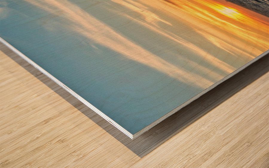 Santa Monica Sunset Wood print