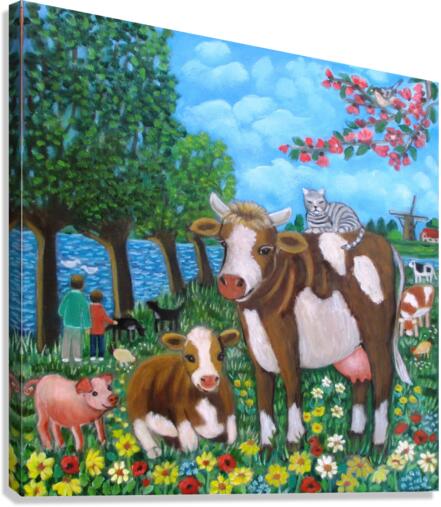 cows in holland Canvas Print
