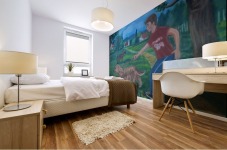 walking the dog Mural print