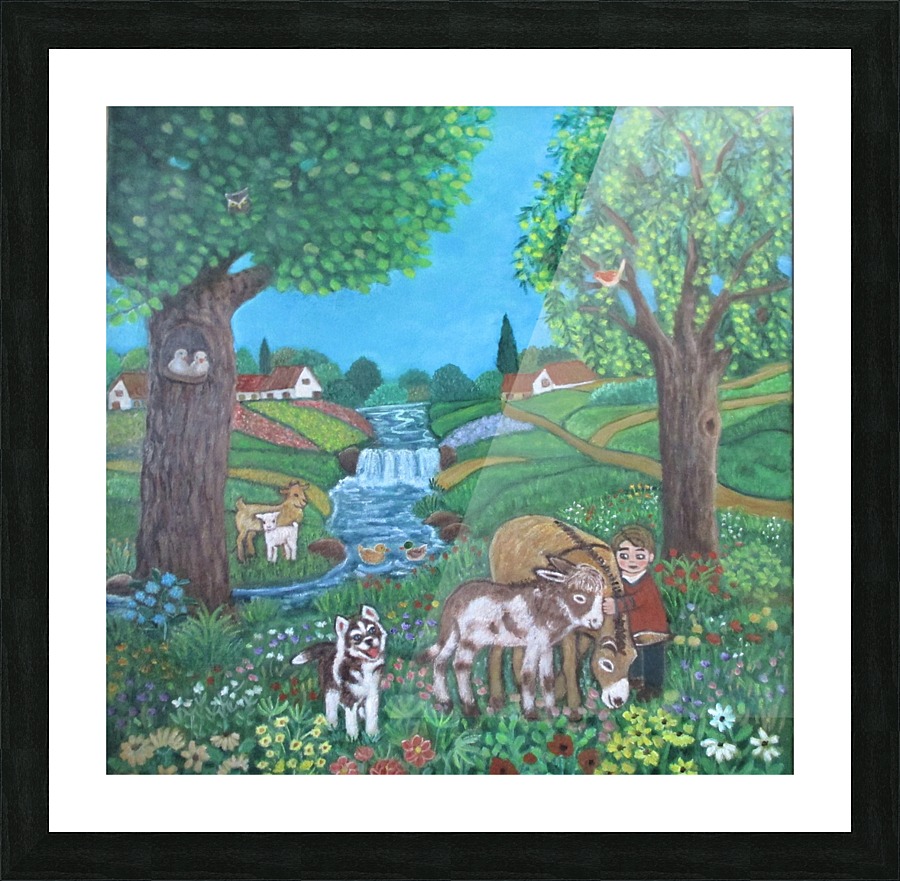 donkey and foal Picture Frame print