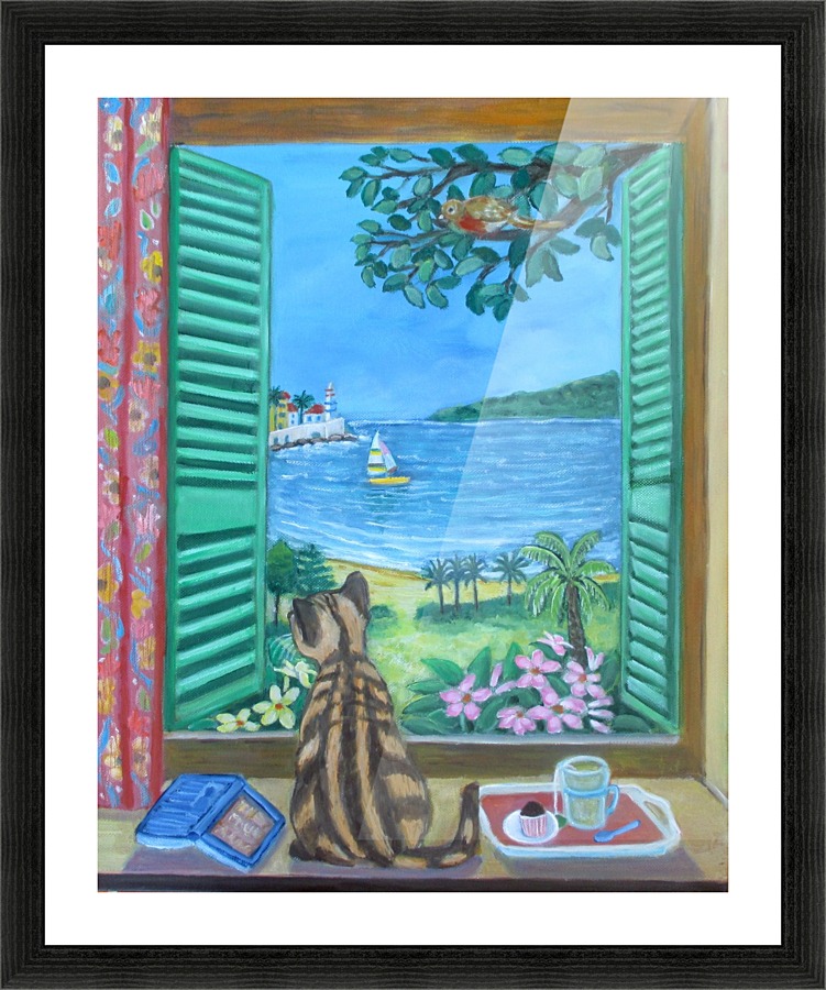 view from a window Picture Frame print