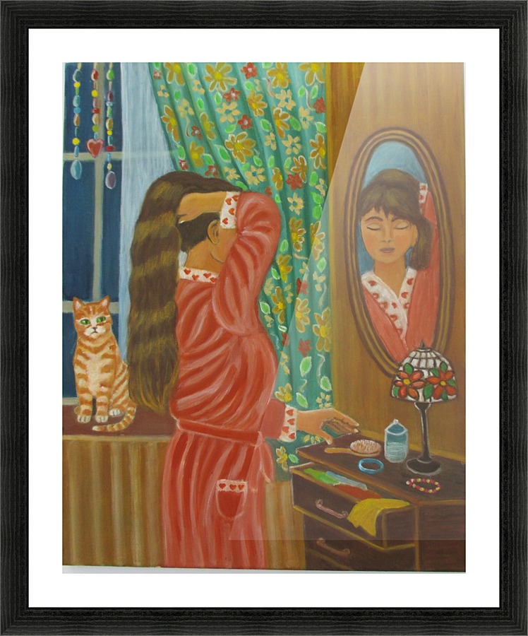 getting ready for bed Picture Frame print