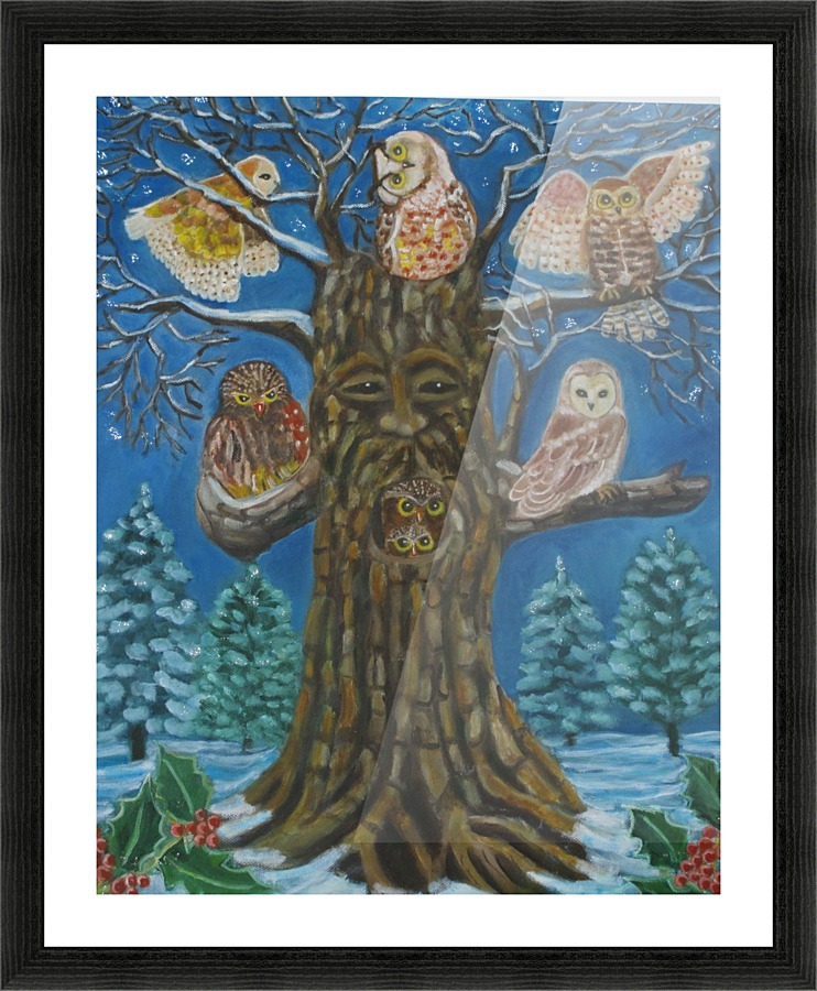 owls in winter Picture Frame print