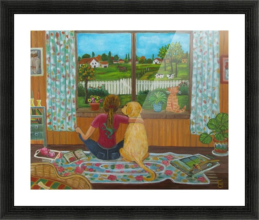 looking out the window Picture Frame print