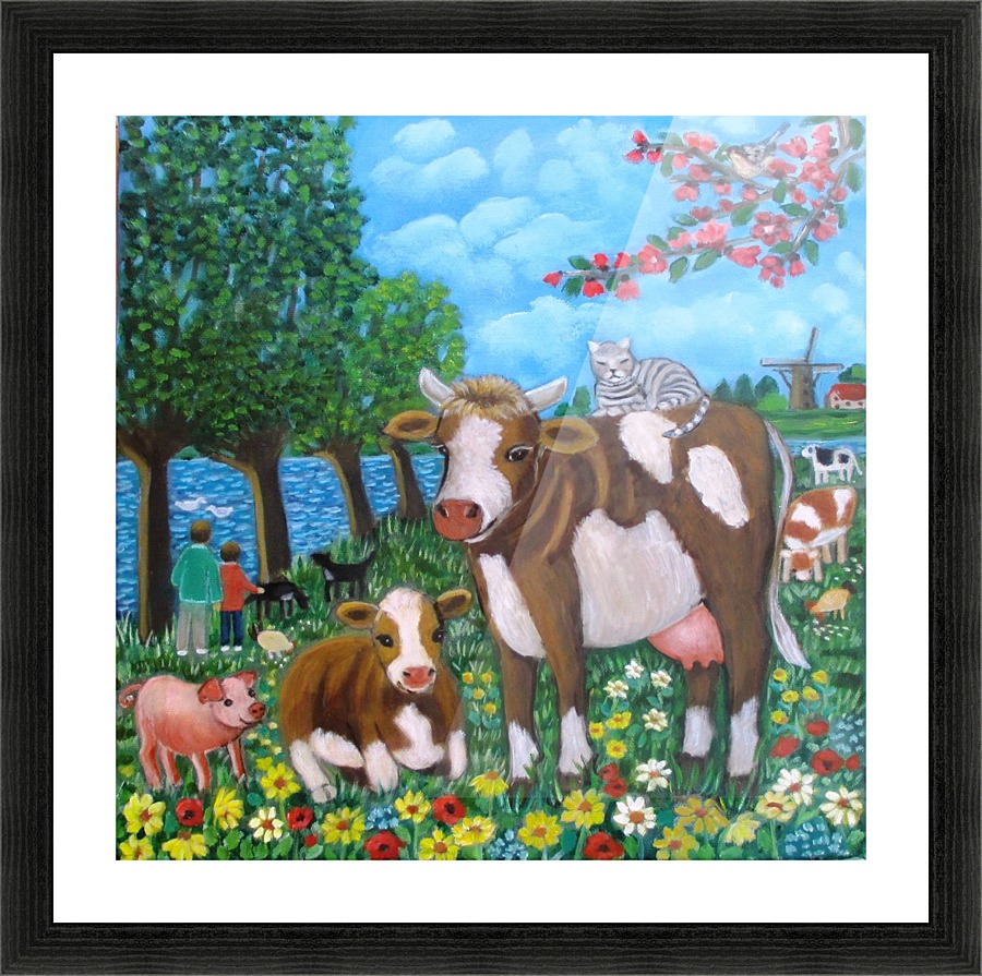 cows in holland Picture Frame print