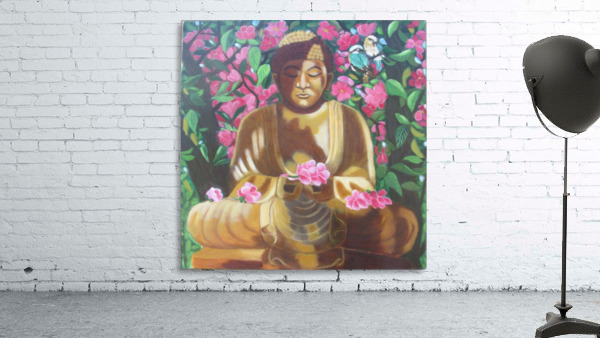 buddha under a flowering tree Wall Preview