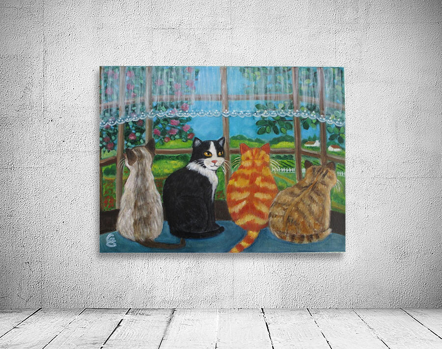 cats in window Wall Preview